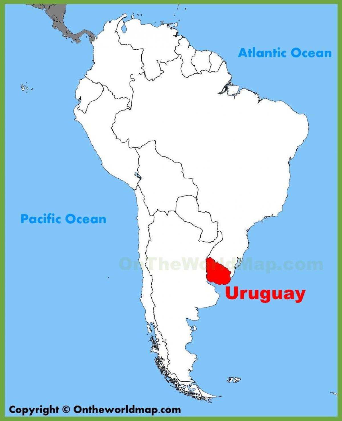 Mapa Urugvaj južnoj americi.