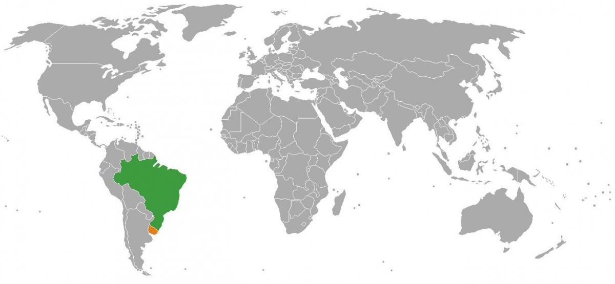 Urugvaj lokaciju na svijetu mapu