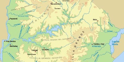 Mapa fizički Urugvaj