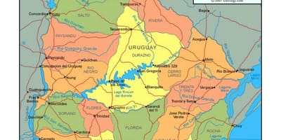Mapa Urugvaj politički